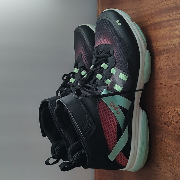 Ryka Womens 9.5 Devotion XT Mid Top Training Shoe Pink Black Teal Mesh Sneakers - Picture 2 of 10